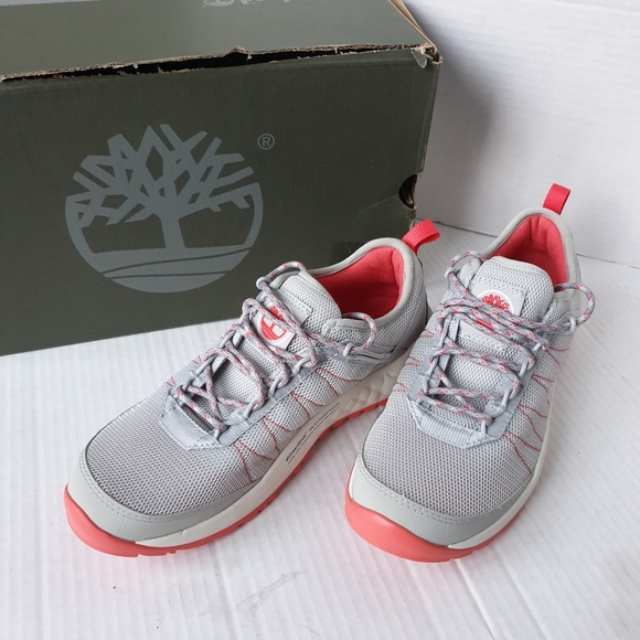 Timberland Wm Solar Wave Light Grey Mesh Low Top Lace-Up Eco Hiking Sneakers 7.5 - Picture 2 of 16